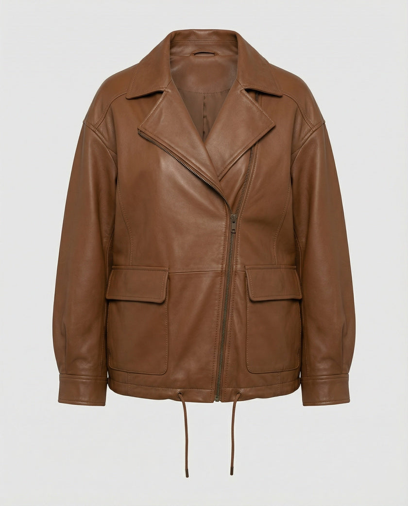 Casual Jacket Women Straight Fit Metal Front Closure
