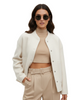 Bomber Jacket Women Oversized Minimalist Snap Button