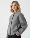 Bomber Jacket Women Oversized Minimalist Snap Button