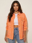 Denim Jacket Women Oversized Distressed Relaxed Fit