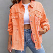 Denim Jacket Women Oversized Distressed Relaxed Fit