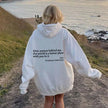Oversized Hoodie Women Slogan Print Relaxed Fit