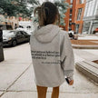 Oversized Hoodie Women Slogan Print Relaxed Fit