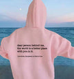 Oversized Hoodie Women Slogan Print Relaxed Fit