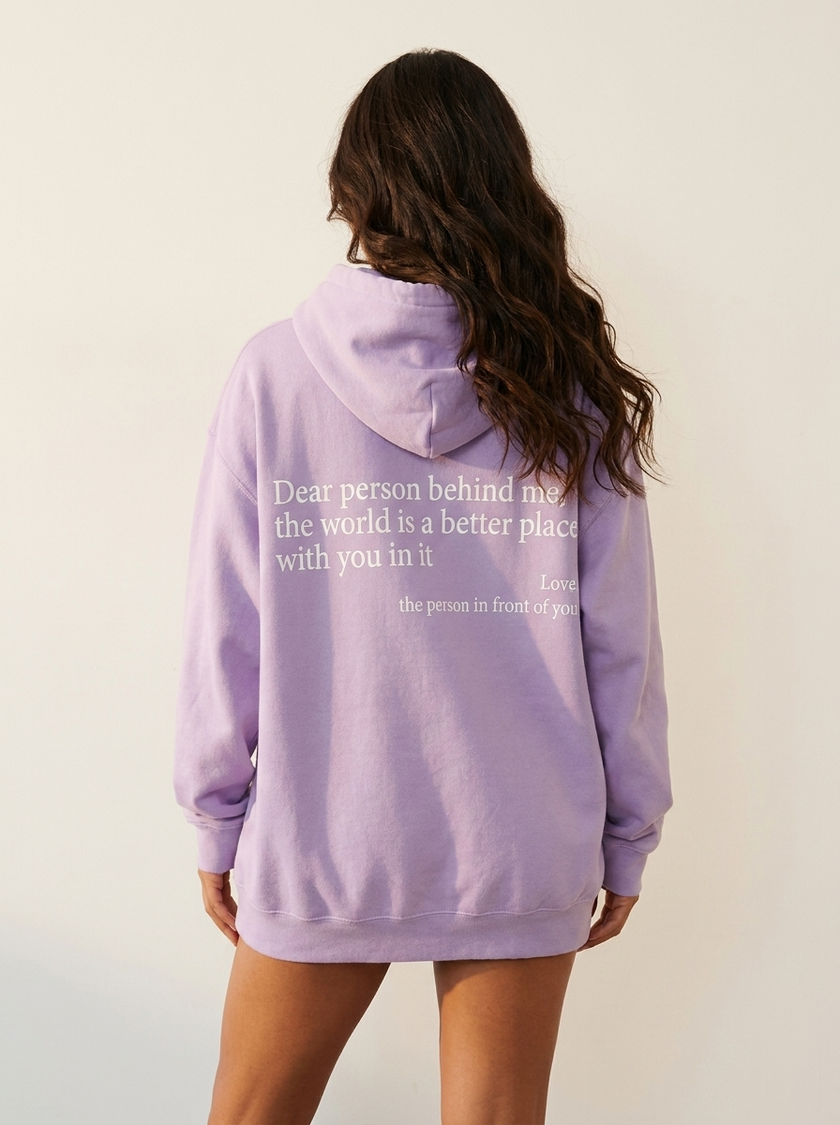 Oversized Hoodie Women Slogan Print Relaxed Fit