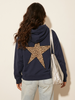 Hoodie Women Oversized Leopard Star Print Kangaroo Pocket