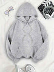 Hoodie Women Oversized Leopard Star Print Kangaroo Pocket