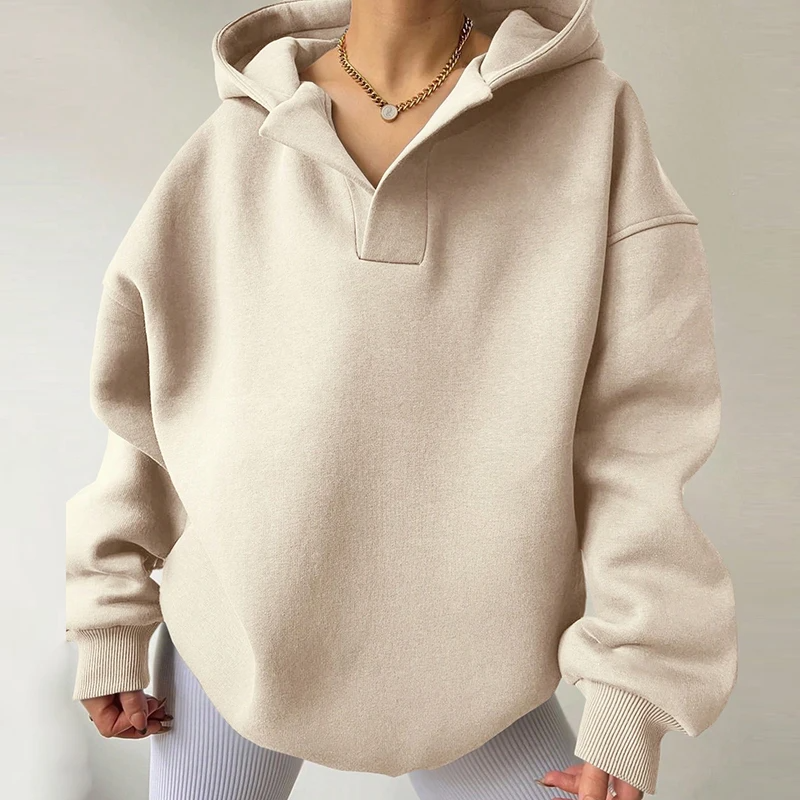 Oversized Hoodie Women, Soft Relaxed-Fit Hooded Sweatshirt