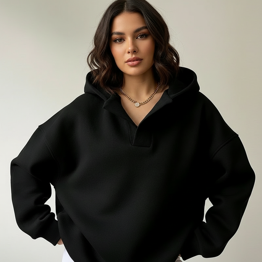 Oversized Hoodie Women, Soft Relaxed-Fit Hooded Sweatshirt