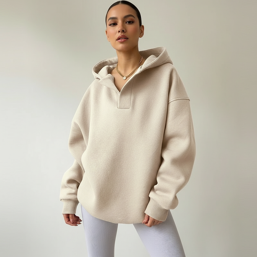 Oversized Hoodie Women, Soft Relaxed-Fit Hooded Sweatshirt