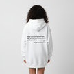 Hoodie Women Oversized White with Back Text Print