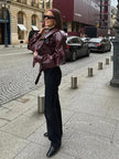 Leather Jacket Women Oversized Belted Structured Shoulders