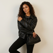 Faux Leather Jacket Women Oversized Classic Collar