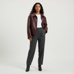 Faux Leather Jacket Women Oversized Classic Collar