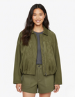 Suede Jacket Women Oversized Classic Collar Zip Front