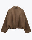 Suede Jacket Women Oversized Classic Collar Zip Front