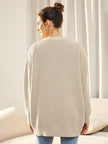 Oversized V-Neck Cardigan Women, Fine Knit Button-Front Relaxed Fit