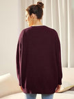 Oversized V-Neck Cardigan Women, Fine Knit Button-Front Relaxed Fit