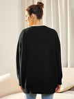 Oversized V-Neck Cardigan Women, Fine Knit Button-Front Relaxed Fit