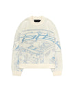Oversized Graphic Print Sweater Women Streetwear Knit