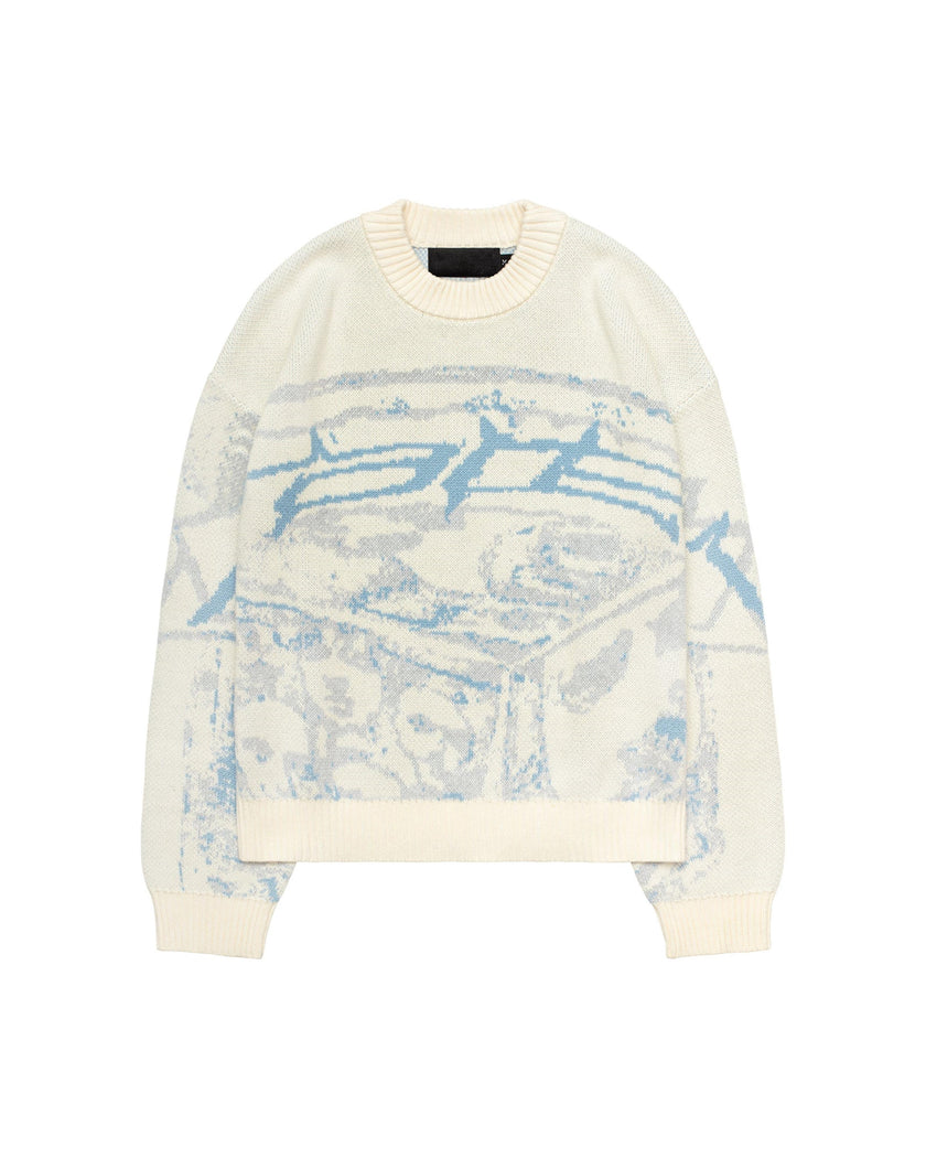Oversized Graphic Print Sweater Women Streetwear Knit