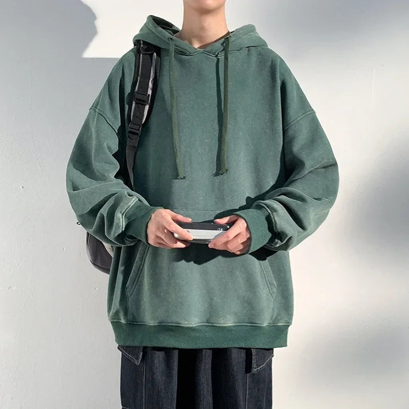 Oversized Hoodie Women Washed Look Relaxed Fit Soft Cotton