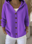 Abigail | Women's Hooded Button Front Cardigan with Cozy Classic for Layering