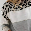 Claire | Women's Leopard Print Color Block Sweater with Cozy for Layering
