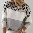 Claire | Women's Leopard Print Color Block Sweater with Cozy for Layering