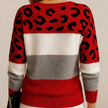 Claire | Women's Leopard Print Color Block Sweater with Cozy for Layering