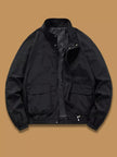 Snap Button Jacket Men Stand Collar Regular Fit Lightweight