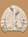 Snap Button Jacket Men Stand Collar Regular Fit Lightweight