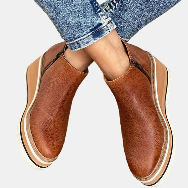 Brooklyn | Women's Heeled Ankle Boots with Block-Heel Comfortable Casual Everyday Walking