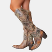 Alina | Women's Western Knee High Boots with Block-Heel Pointed-Toe Comfortable Casual