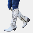 Alina | Women's Western Knee High Boots with Block-Heel Pointed-Toe Comfortable Casual