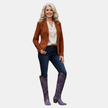 Alina | Women's Western Knee High Boots with Block-Heel Pointed-Toe Comfortable Casual