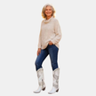 Alina | Women's Western Knee High Boots with Block-Heel Pointed-Toe Comfortable Casual