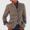 Sigrid | Women's Long Tailored Wool Stand-Collar Blazer