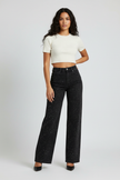 Straight Leg Jeans Women High Waist Subtle Glitter