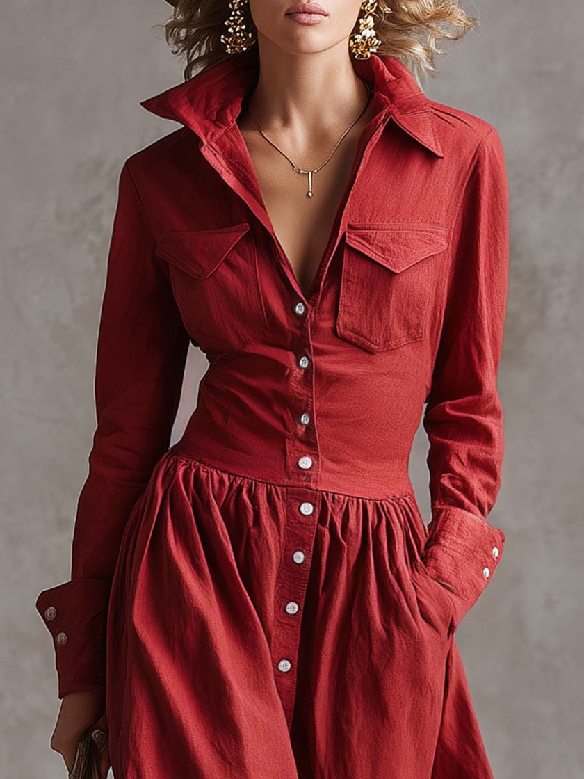 Red linen maxi dress by FJØRNA featuring a casual, flowing design with a sleeveless style and relaxed fit.