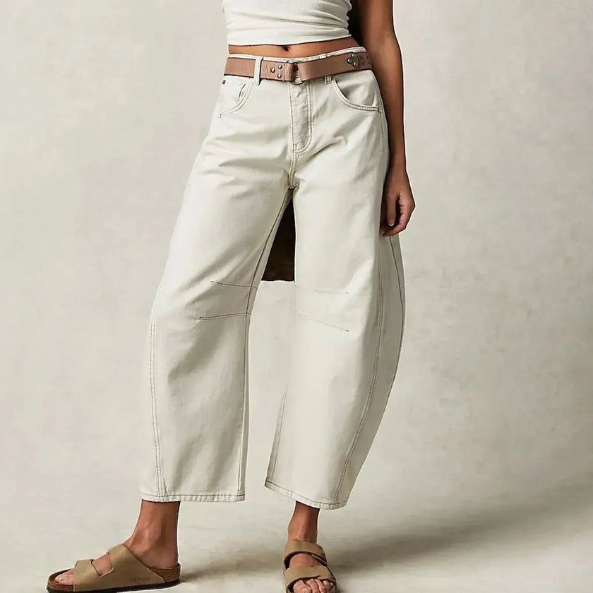 Barrel Leg Jeans Women High Waist Relaxed Fit