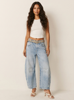 Barrel Leg Jeans Women High Waist Relaxed Fit