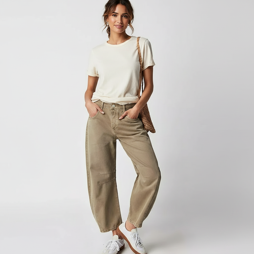 Barrel Leg Jeans Women High Waist Relaxed Fit