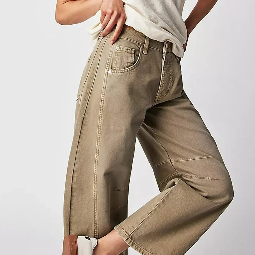 Barrel Leg Jeans Women High Waist Relaxed Fit