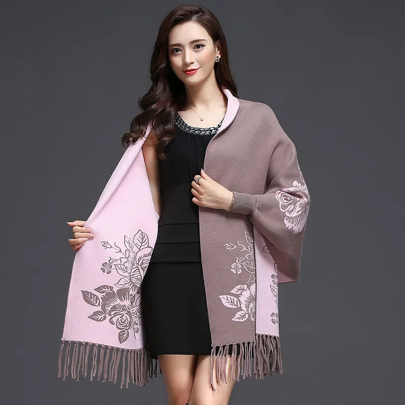 Reversible Vest Women Floral Print Fringe Hem