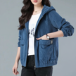 Soft Corduroy Jacket Women Hooded Relaxed Fit
