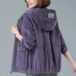 Soft Corduroy Jacket Women Hooded Relaxed Fit