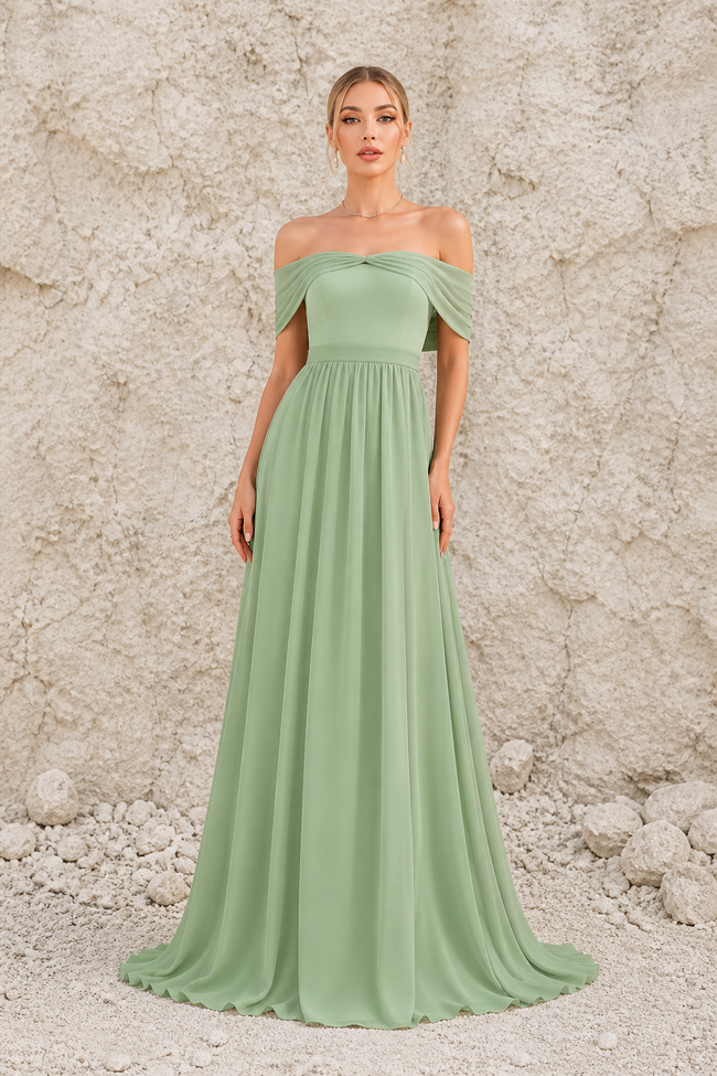 Sage green backless dress by FJØRNA, featuring a flowy silhouette and sleeveless design, shown from the back in the image.
