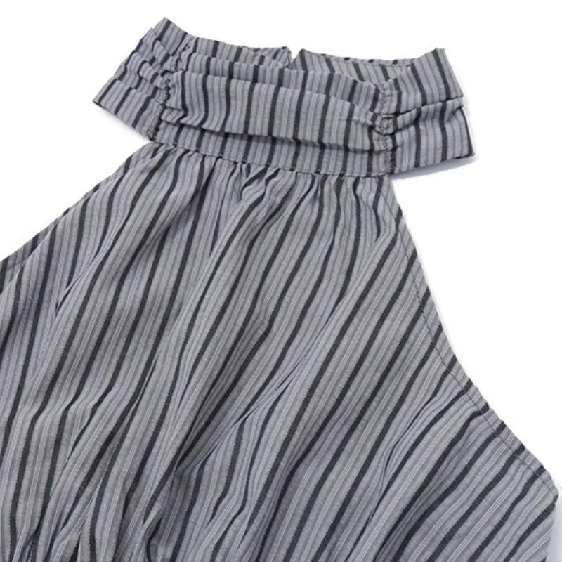 FJØRNA ruched halter midi dress for women, showcasing a stylish, figure-flattering design perfect for day-to-night wear.
