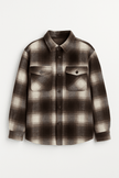 Flannel Overshirt Men Plaid Button Front Chest Pockets Regular Fit